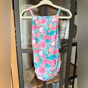 Green Sprouts One Piece swimsuit Builtin Swim Diaper baby girl watermelon floral